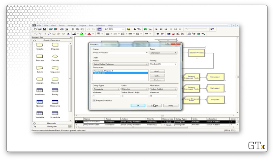 Process simulation in arena software (see online version for colours)